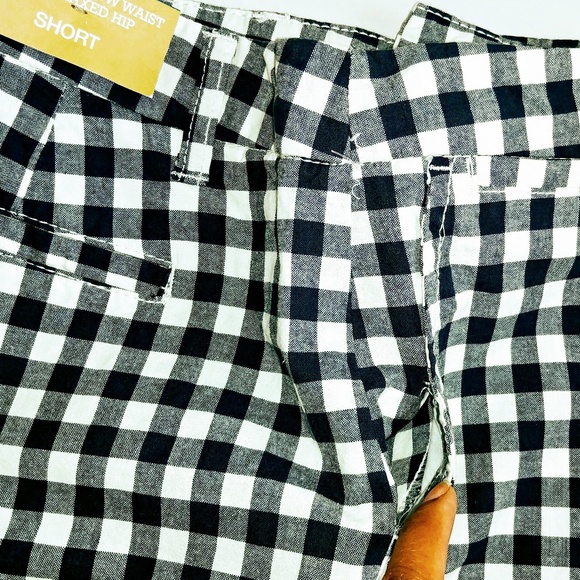 NWT Merona Gingham Navy & White Shorts - Picture 6 of 8